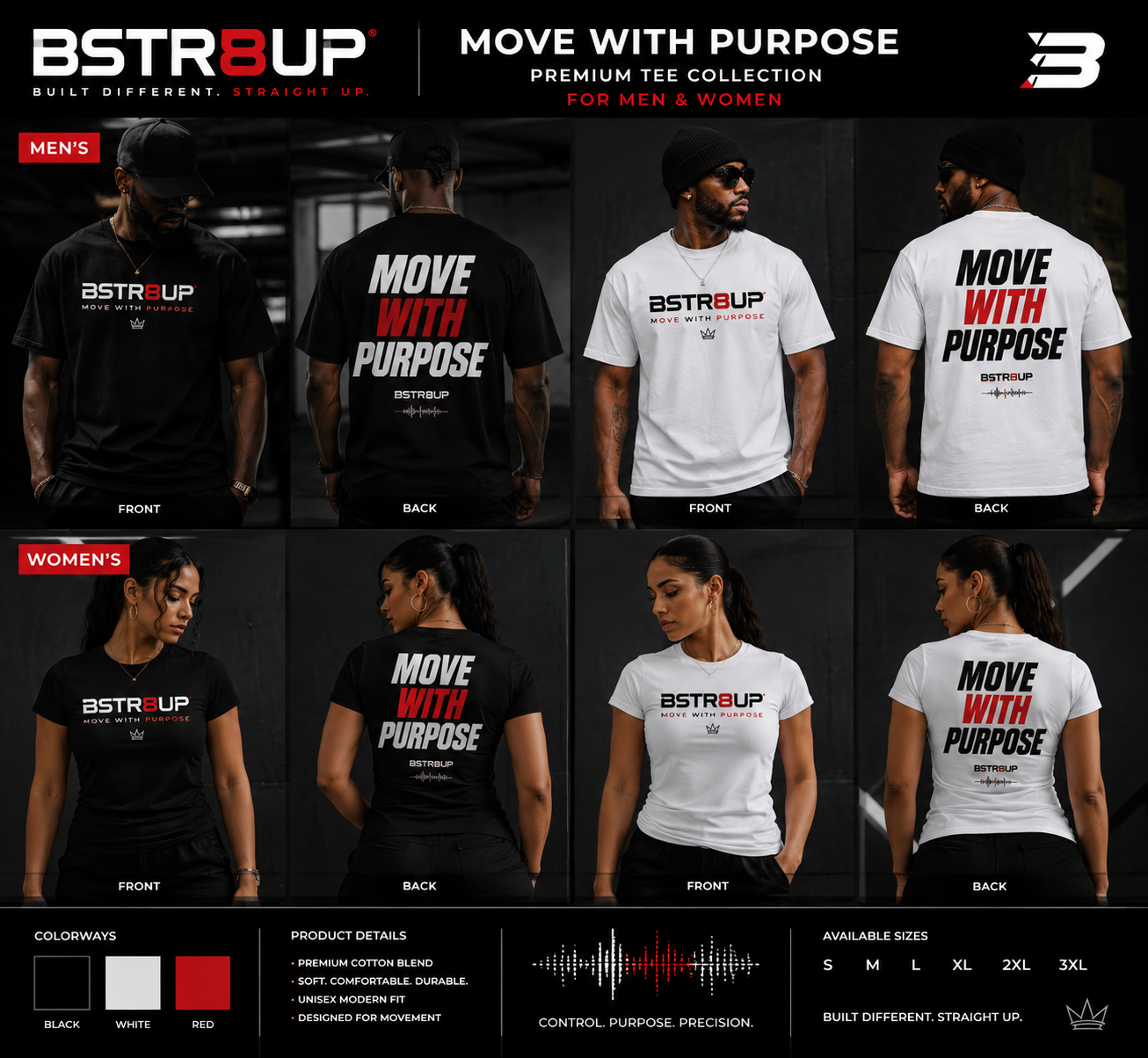 BSTR8UP Move With Purpose Tee