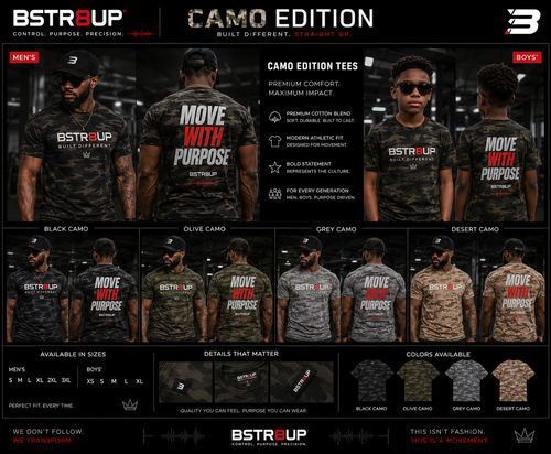 BSTR8UP Camo Edition Tee – Move With Purpose