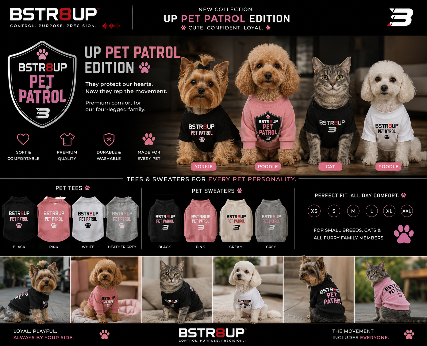 BSTR8UP Pet Patrol Edition – Pet Tees & Sweaters
